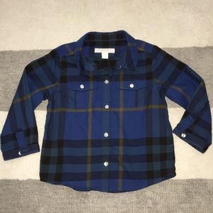 Burberry Check Print Button Down Shirt